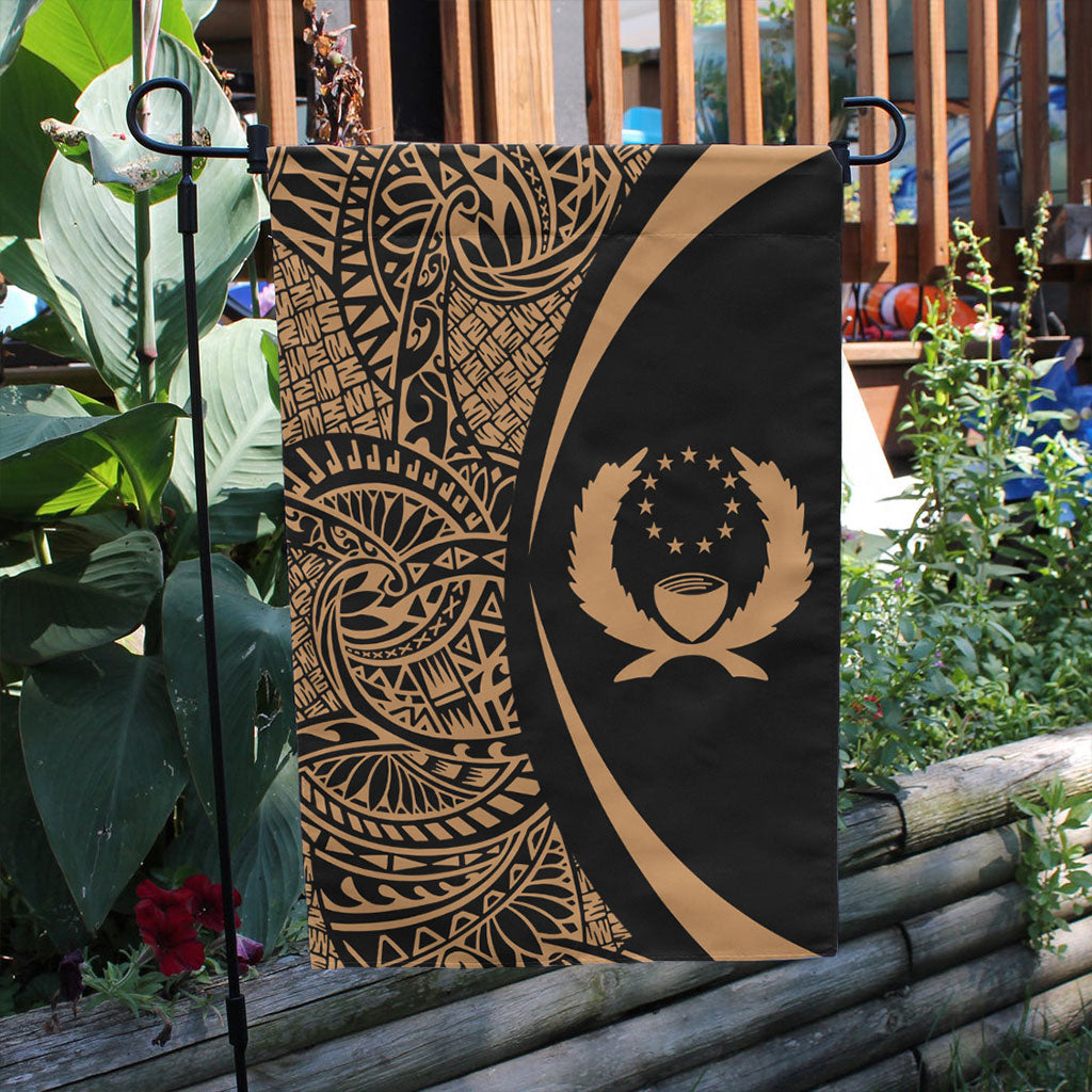 Pohnpei State Garden Flag Lauhala Circle Gold