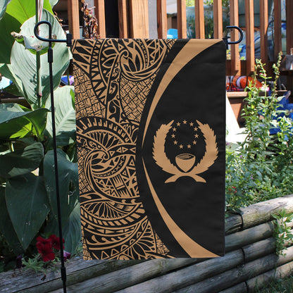 Pohnpei State Garden Flag Lauhala Circle Gold