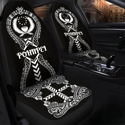 Pohnpei Car Seat Covers - Pohnpei Flag Micronesian Tribal