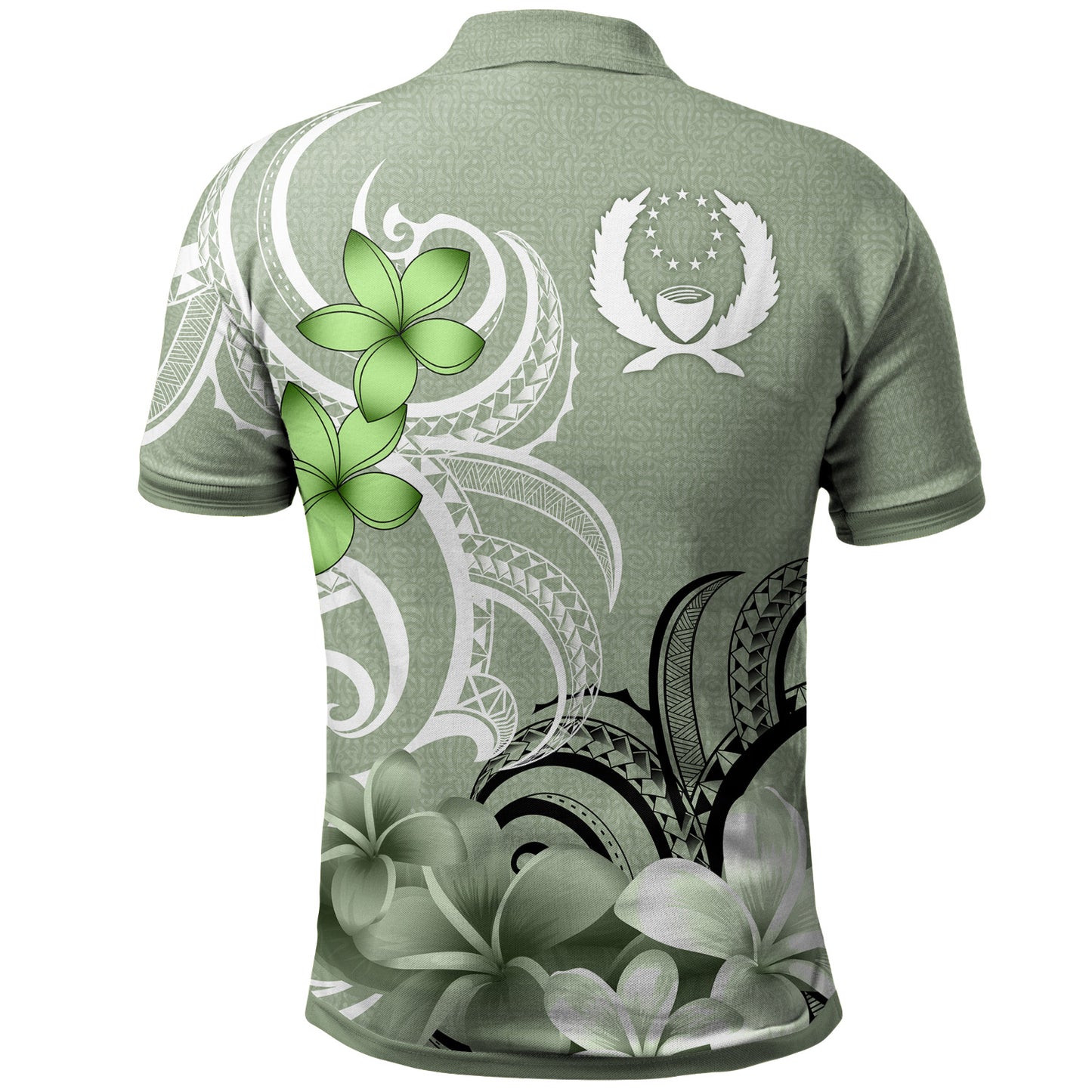 Pohnpei State Polo Shirt Custom Personalised Floral Spirit Sage Green