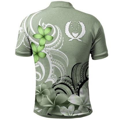 Pohnpei State Polo Shirt Custom Personalised Floral Spirit Sage Green
