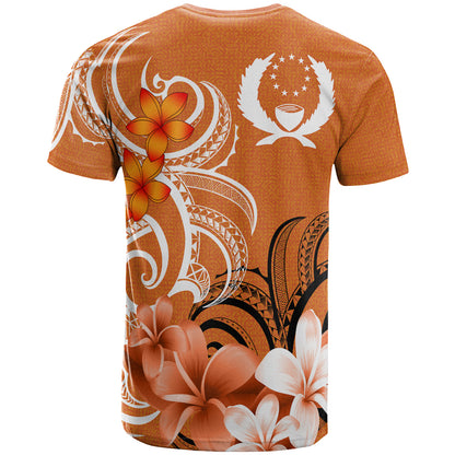 Pohnpei Custom Personalised T-Shirt - Floral Spirit Orange