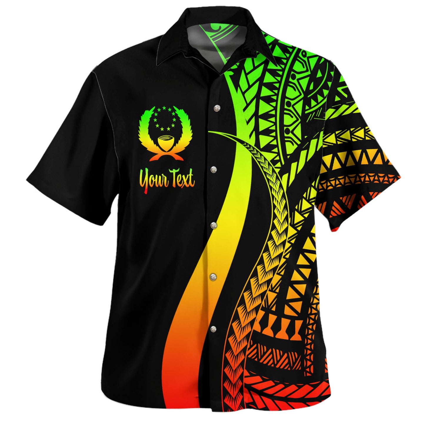 Pohnpei Custom Personalised Hawaiian Shirt Micronesian Tentacle Tribal Pattern