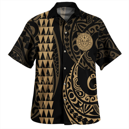 Pohnpei State Combo Dress And Shirt Coat Of Arms Kakau Style Gold