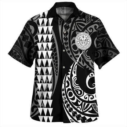 Pohnpei State Combo Dress And Shirt Coat Of Arms Kakau Style White