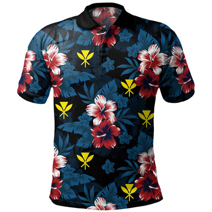 Hawaii Polo Shirt Kanaka Islands Pattern Floral