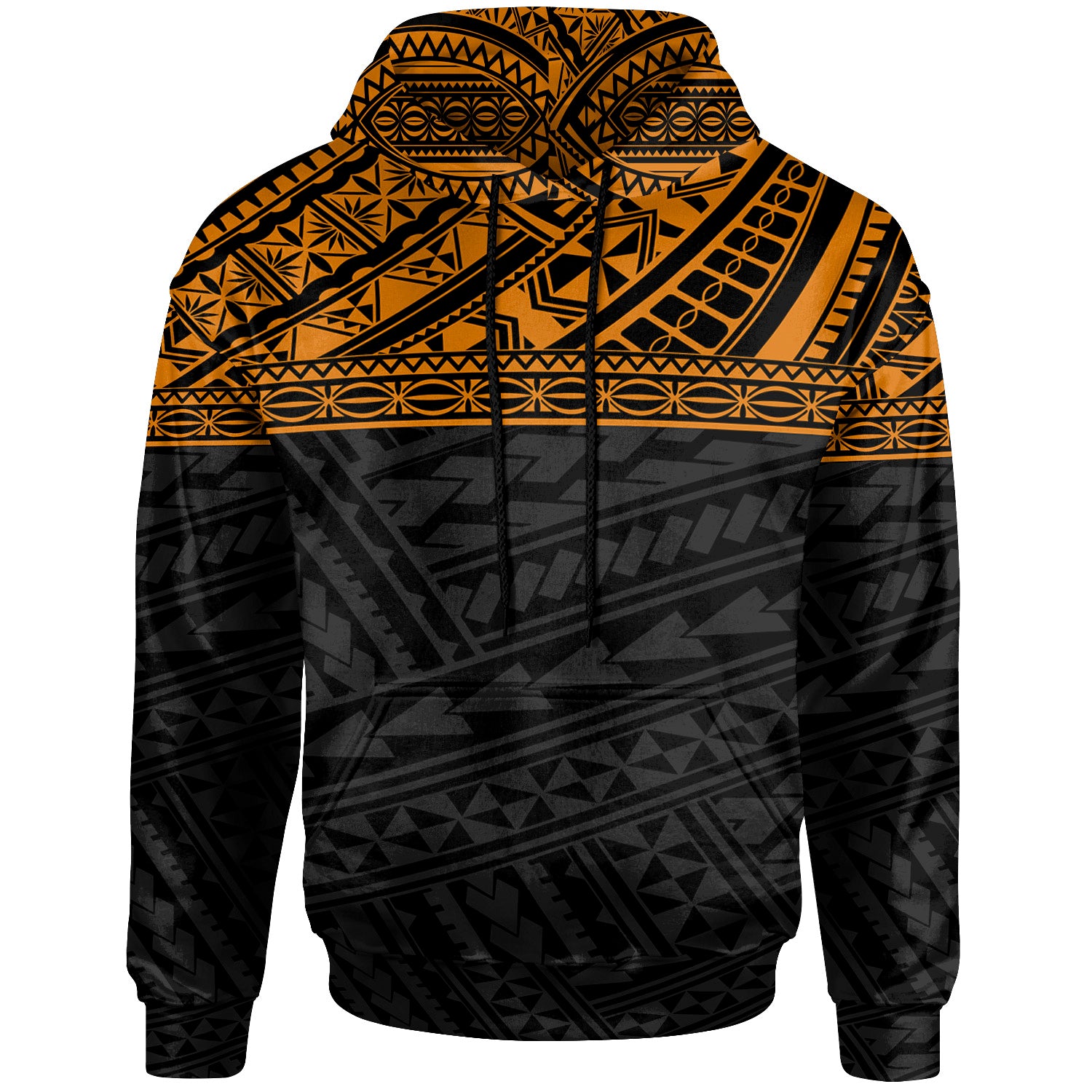 Poly All Over Hoodie - Polynesian Orange Black Version