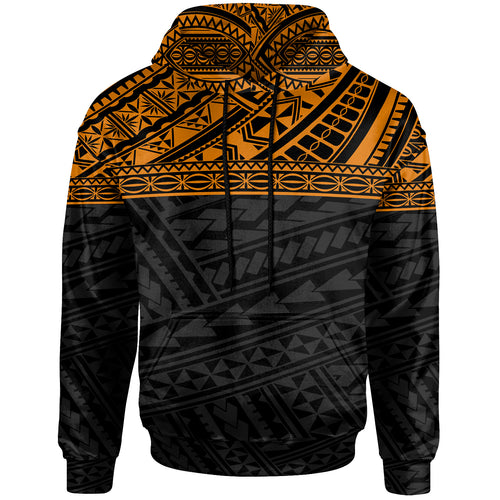 Poly All Over Hoodie - Polynesian Orange Black Version