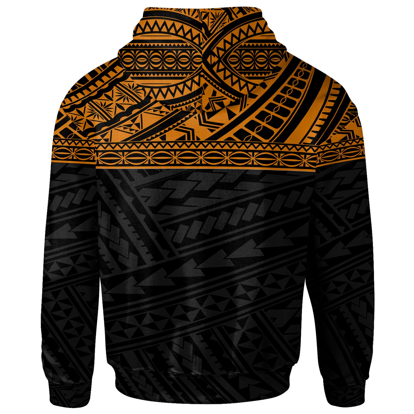 Poly All Over Hoodie - Polynesian Orange Black Version