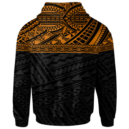 Poly All Over Hoodie - Polynesian Orange Black Version