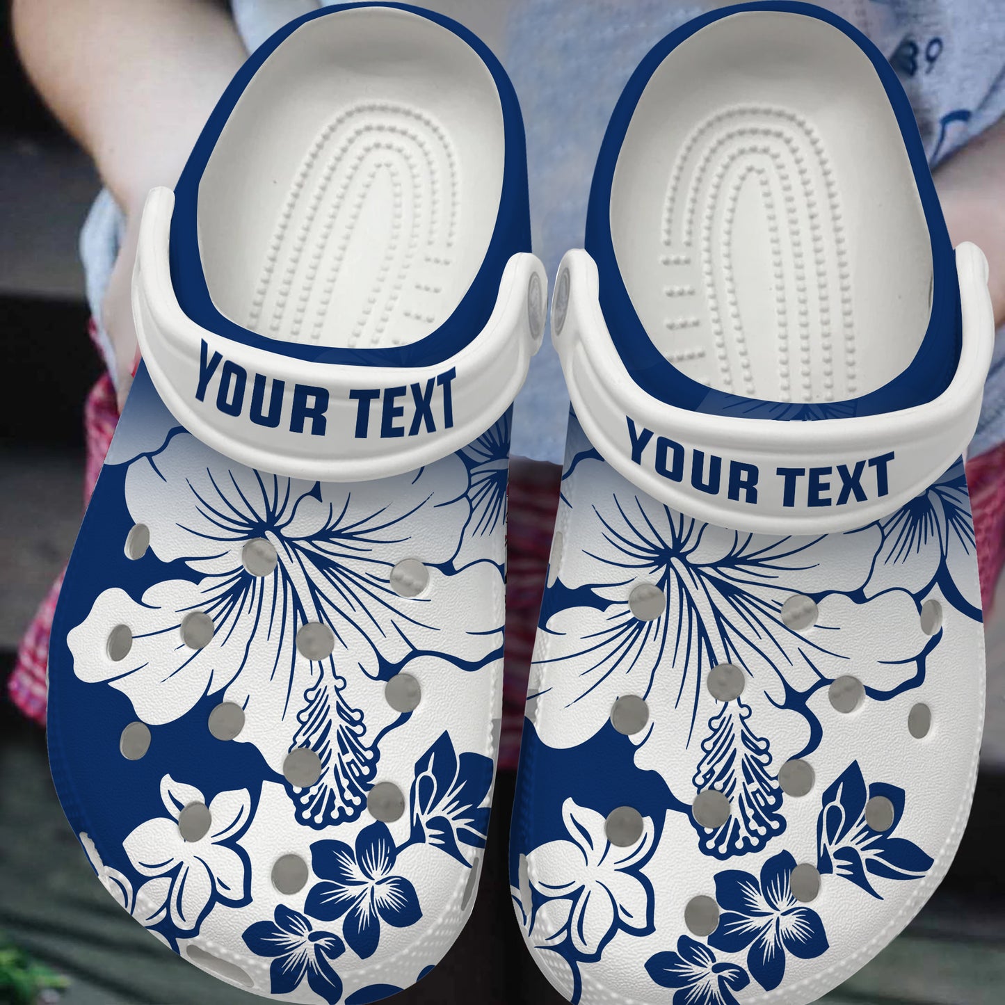 Hawaii Clogs Shoes Custom Text Polynesia Fabric Floral