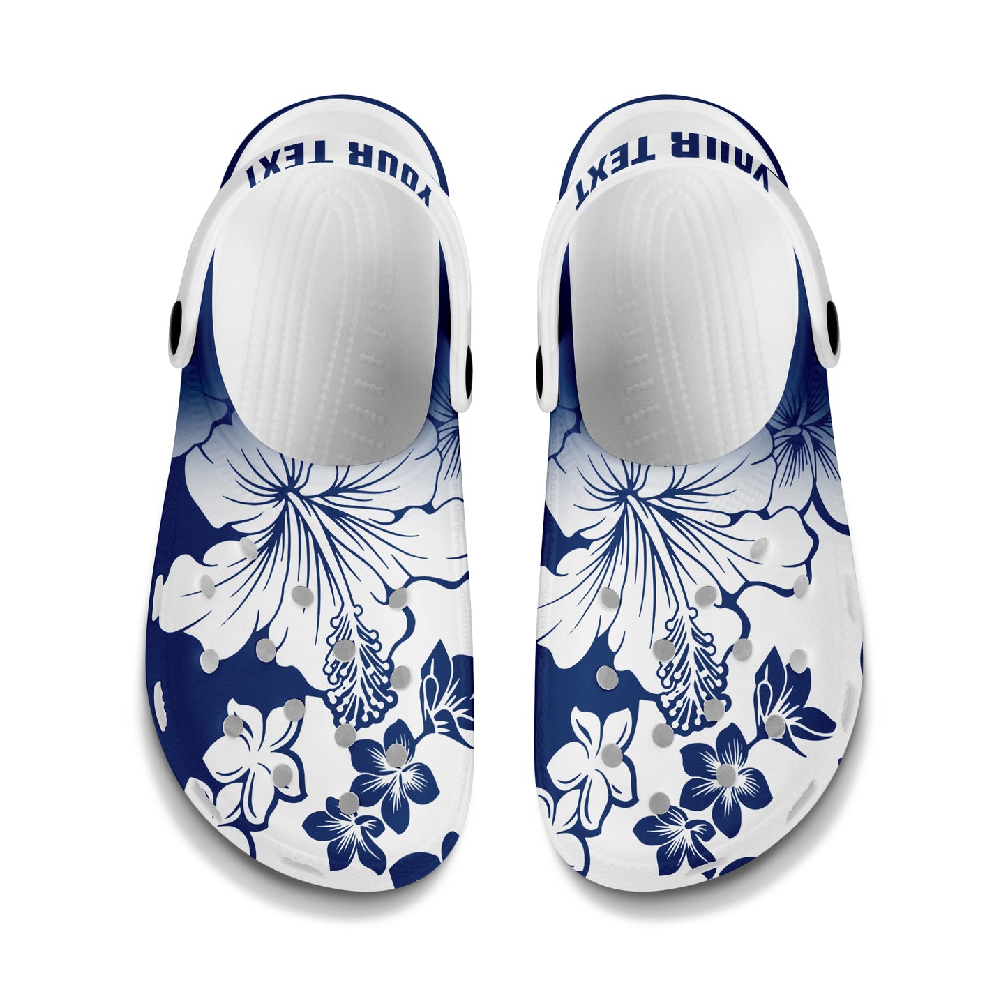 Hawaii Clogs Shoes Custom Text Polynesia Fabric Floral
