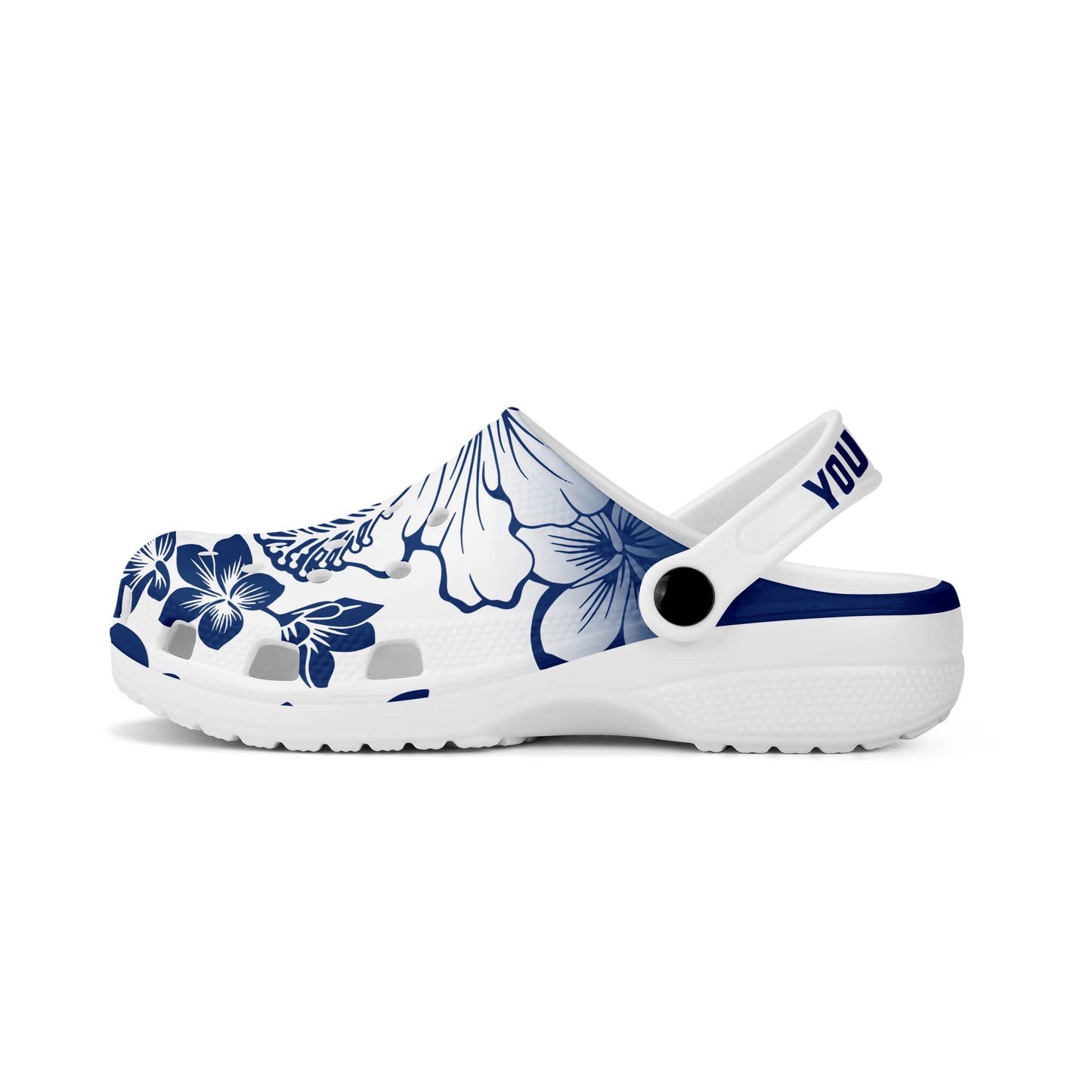 Hawaii Clogs Shoes Custom Text Polynesia Fabric Floral