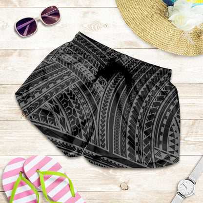 Hawaii Women Shorts Polynesia Pattern Grey