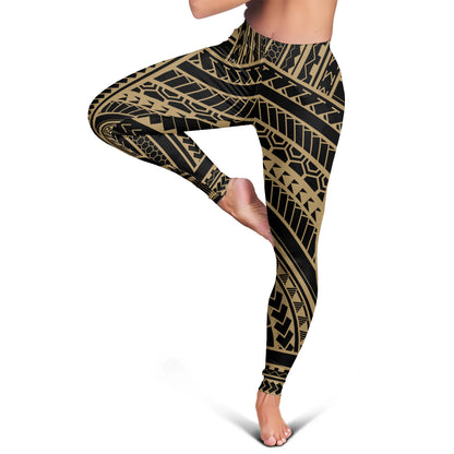 Hawaii Legging Polynesia Pattern Tattoo Gold