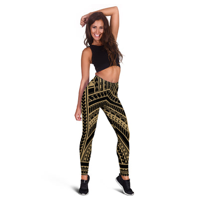 Hawaii Legging Polynesia Pattern Tattoo Gold