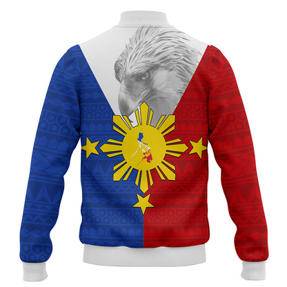 Philippines Filipinos Baseball Jacket Polynesia Tribal Flag Eagles