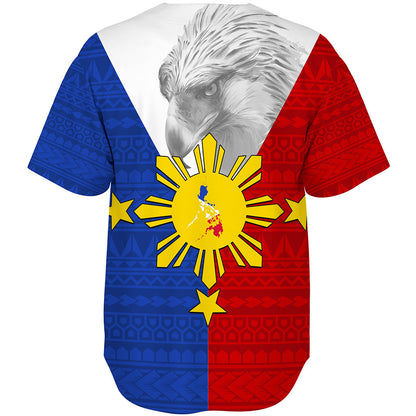 Philippines Filipinos Baseball Shirt Polynesia Tribal Flag Eagles