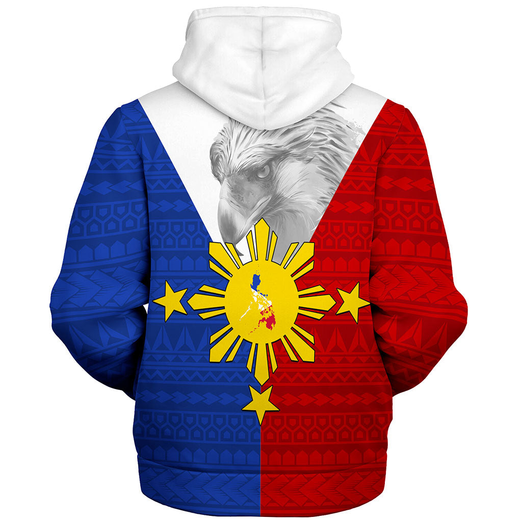 Philippines Filipinos Sherpa Hoodie Polynesia Tribal Flag Eagles