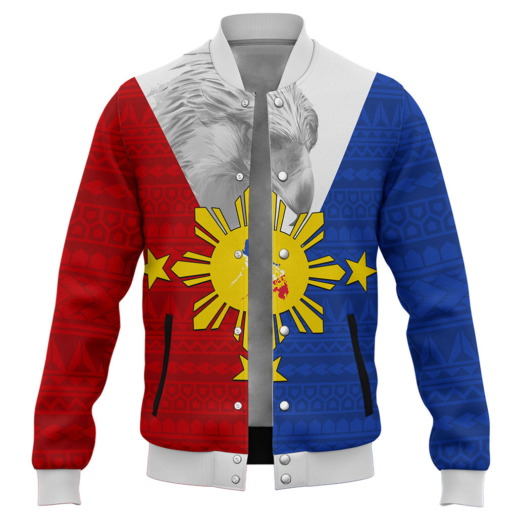 Philippines Filipinos Baseball Jacket Polynesia Tribal Flag Eagles