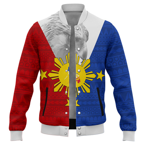 Philippines Filipinos Baseball Jacket Polynesia Tribal Flag Eagles