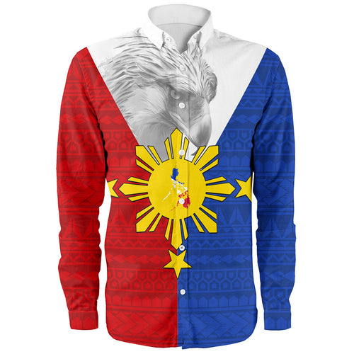 Philippines Filipinos Long Sleeve Shirt Polynesia Tribal Flag Eagles