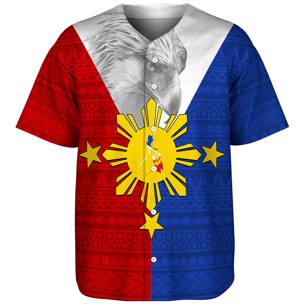 Philippines Filipinos Baseball Shirt Polynesia Tribal Flag Eagles