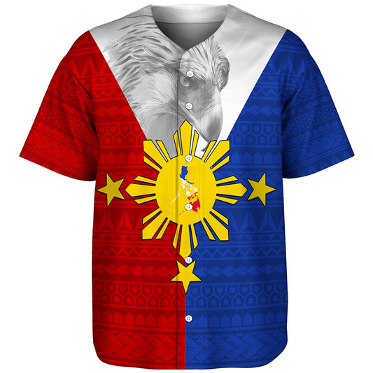 Philippines Filipinos Baseball Shirt Polynesia Tribal Flag Eagles