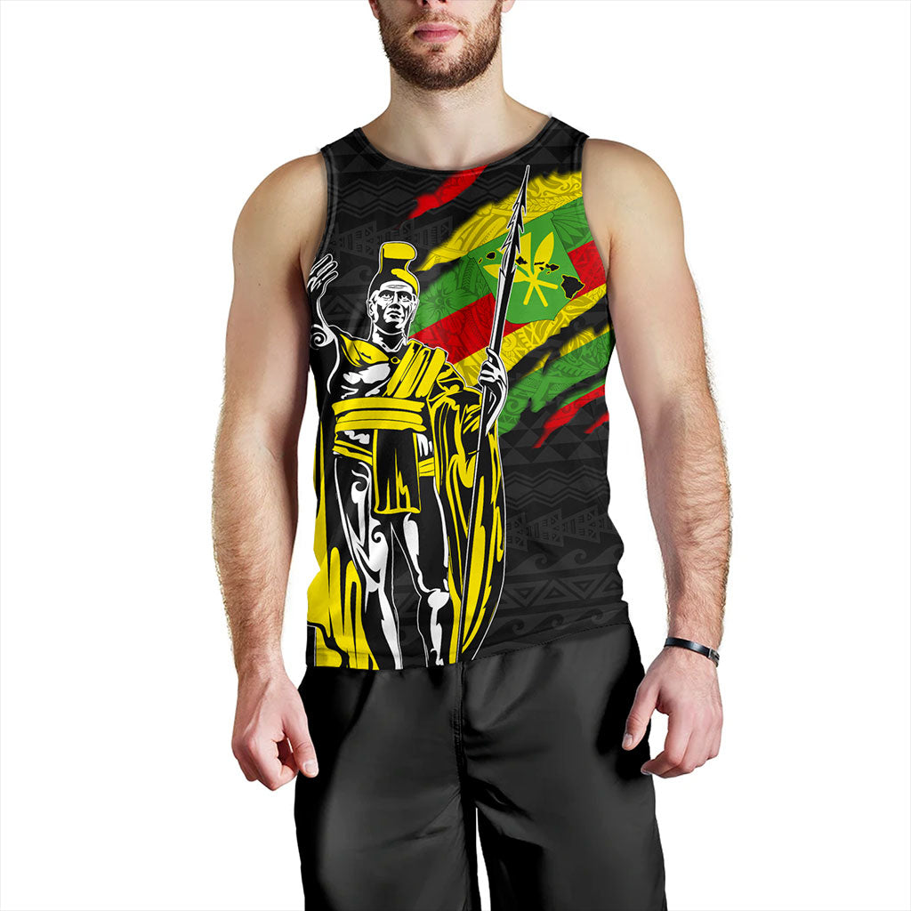 Hawaii Tank Top Tribal Kanaka Maoli King Kamehameha Crack Style