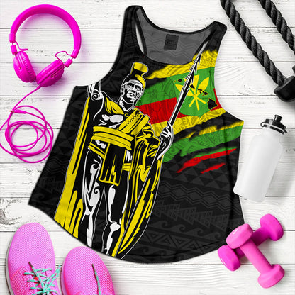Hawaii Women Tank Tribal Kanaka Maoli King Kamehameha Crack Style