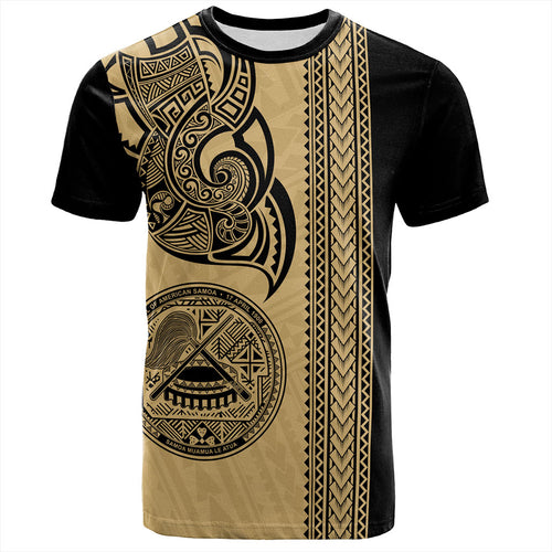 American Samoa T-Shirt Polynesia Tribal Tattoo Gold