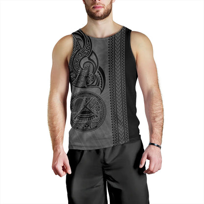 American Samoa Tank Top Polynesia Tribal Tattoo Grey