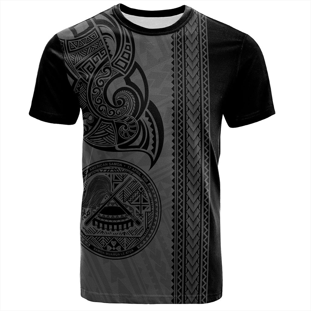 American Samoa T-Shirt Polynesia Tribal Tattoo Grey