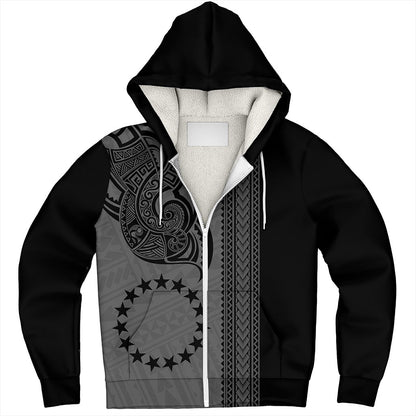 Cook Islands Sherpa Hoodie Polynesian Coat Of Arms Tribal Tattoo
