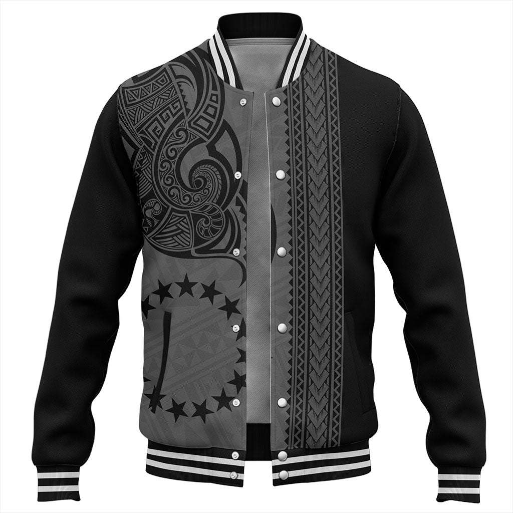 Cook Islands Baseball Jacket Polynesian Coat Of Arms Tribal Tattoo