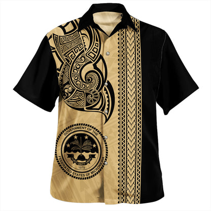 Federated States Of Micronesia Hawaiian Shirt Polynesia Coat Of Arms Tribal Tattoo