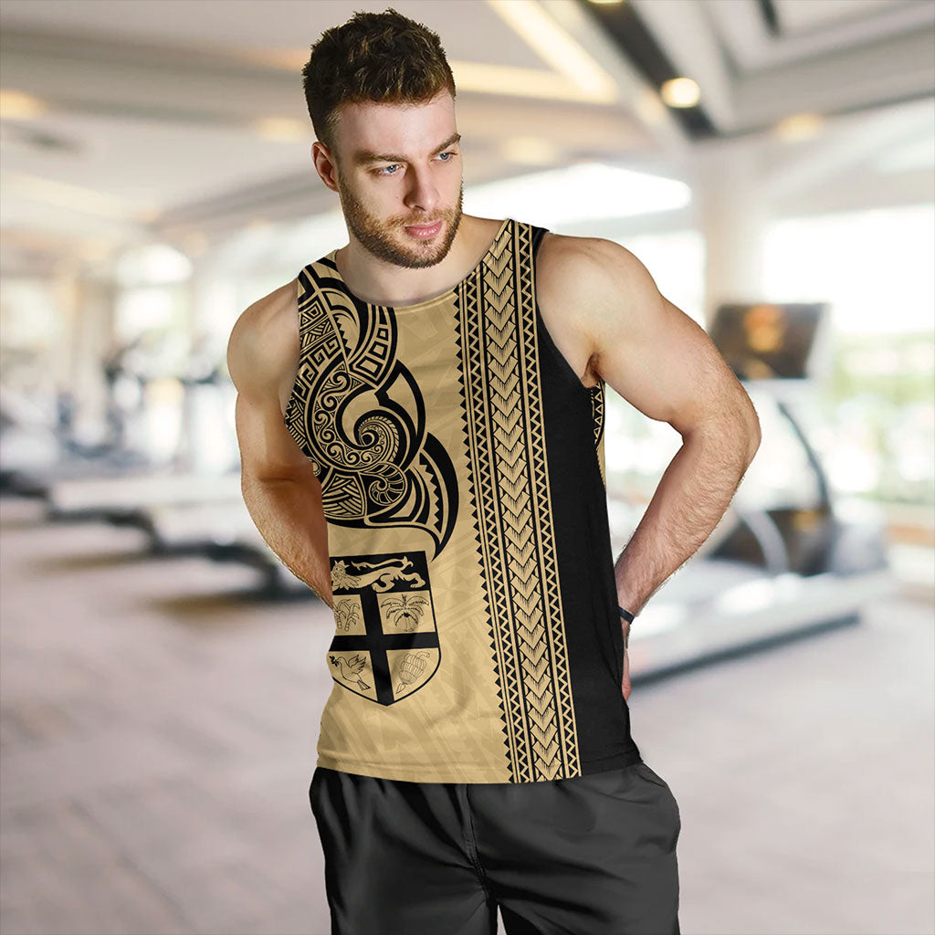 Fiji Tank Top Polynesia Tribal Tattoo Gold