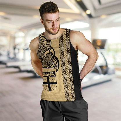 Fiji Tank Top Polynesia Tribal Tattoo Gold