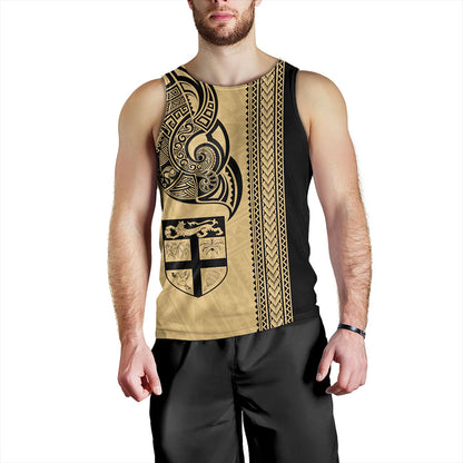 Fiji Tank Top Polynesia Tribal Tattoo Gold