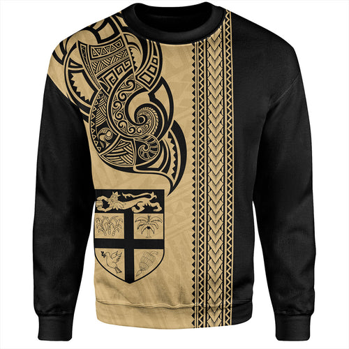 Fiji Sweatshirt Polynesia Tribal Tattoo Gold