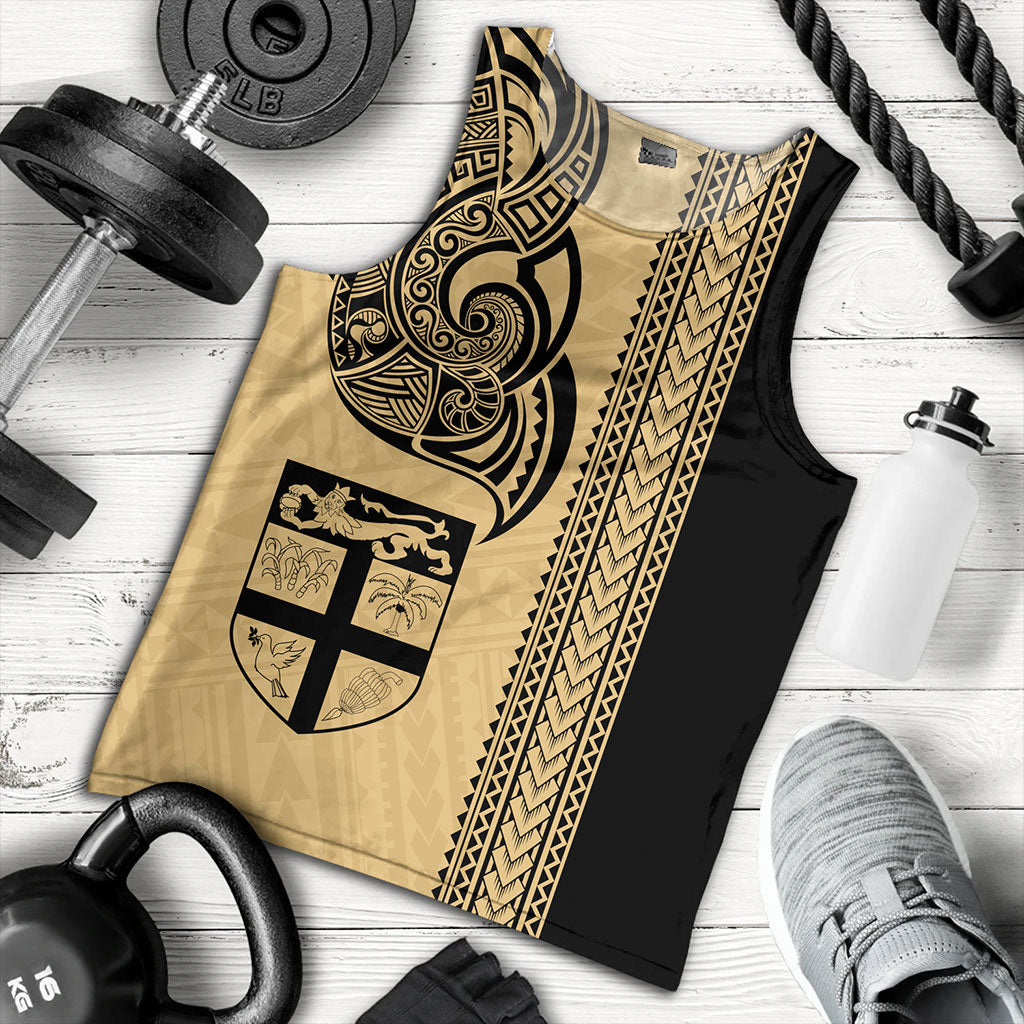 Fiji Tank Top Polynesia Tribal Tattoo Gold