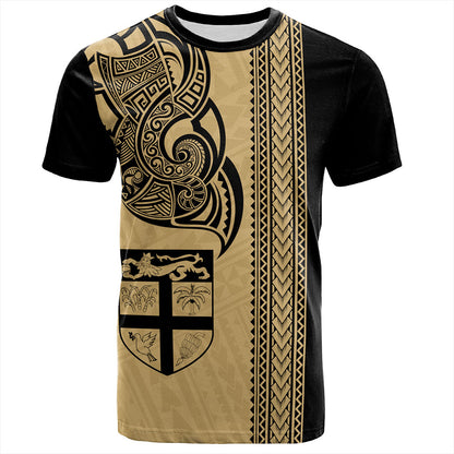 Fiji T-Shirt Polynesia Tribal Tattoo Gold