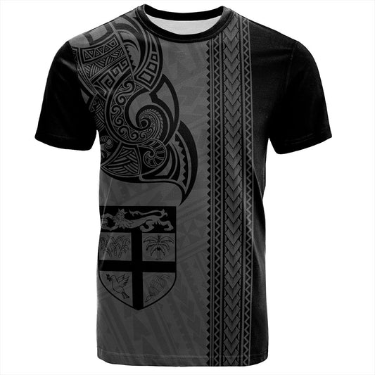Fiji T-Shirt Polynesia Tribal Tattoo Grey