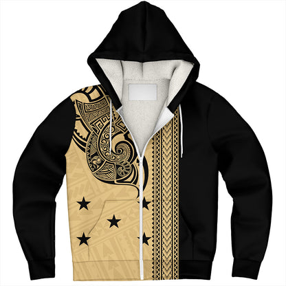 Gambier Islands Sherpa Hoodie Polynesian Coat Of Arms Tribal Tattoo