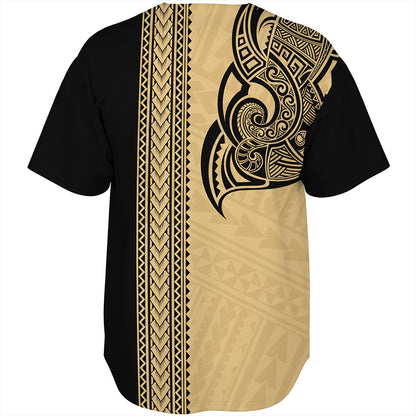 Gambier Islands Baseball Shirt Polynesian Coat Of Arms Tribal Tattoo