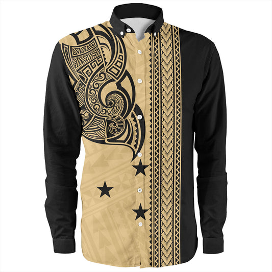 Gambier Islands Long Sleeve Shirt Polynesian Coat Of Arms Tribal Tattoo