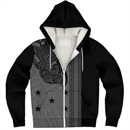 Gambier Islands Sherpa Hoodie Polynesian Coat Of Arms Tribal Tattoo