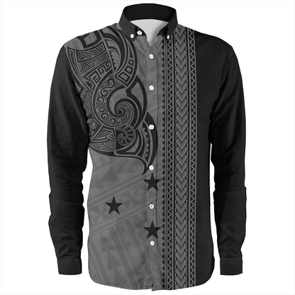 Gambier Islands Long Sleeve Shirt Polynesian Coat Of Arms Tribal Tattoo