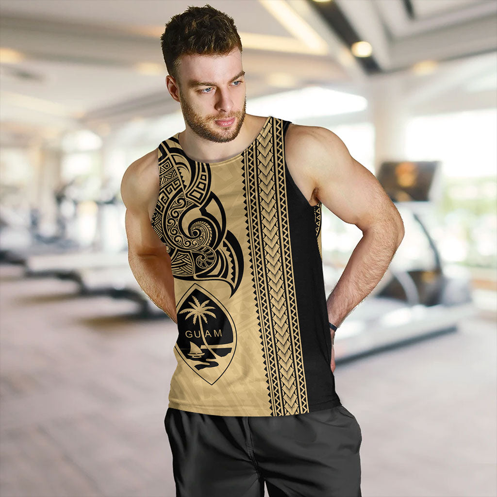 Guam Tank Top Polynesia Tribal Tattoo Gold