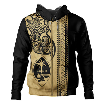 Guam Hoodie Polynesia Tribal Tattoo Gold
